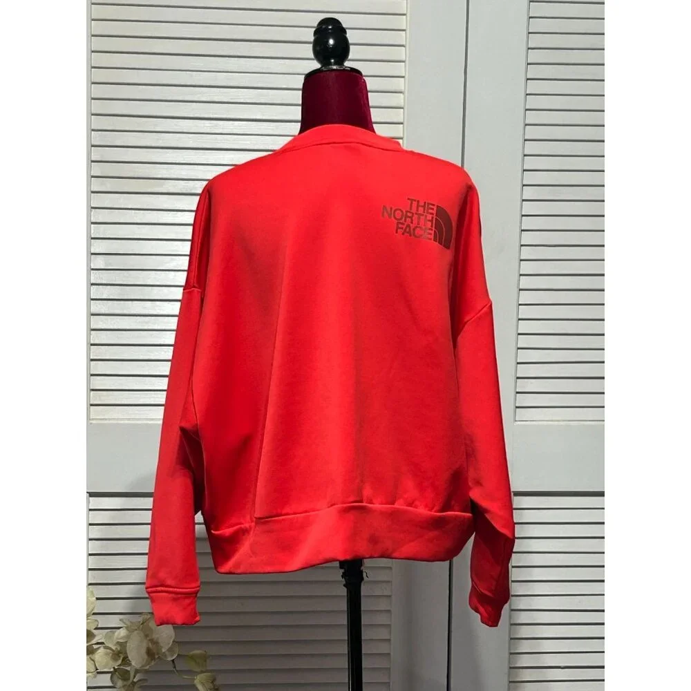 The North Face Women's Orange Horizon Performance Crewneck Sweatshirt Sz XL 3056 - Picture 6 of 14
